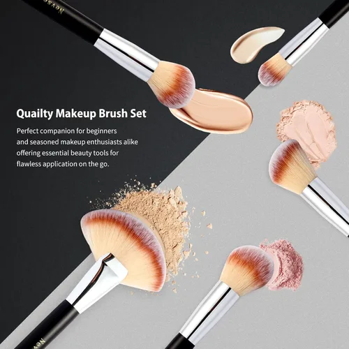 Miniatura 4 de Juego de brochas de maquillaje para mujeres, 28 piezas. Incluye 24 brochas de maquillaje, 2 esponjas grandes para mezclar, 1 espátula