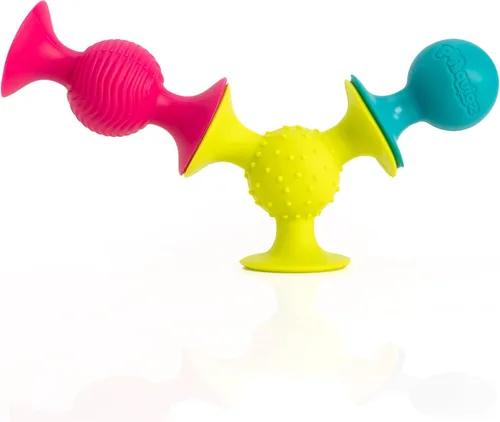 Miniatura 2 de Fat Brain Toys pipSquigz, juguetes sensoriales para bebés de 6 meses en adelante, juguete de ventosa y sonajero
