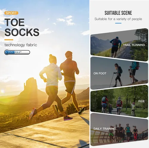 Miniatura 8 de Calcetines Cool-max para correr para hombres y mujeres, 3 pares de calcetines atléticos transpirables de cinco dedos