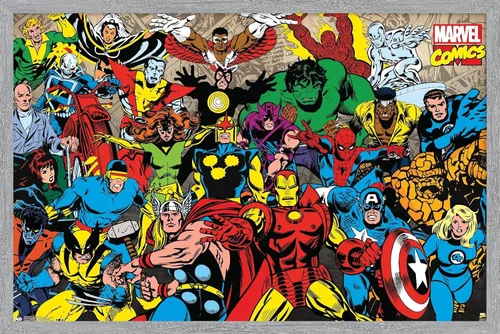 Miniatura 14 de Trends International Marvel Comics - Póster de pared con línea retro, 22.375 x 34 pulgadas, versión premium sin marco