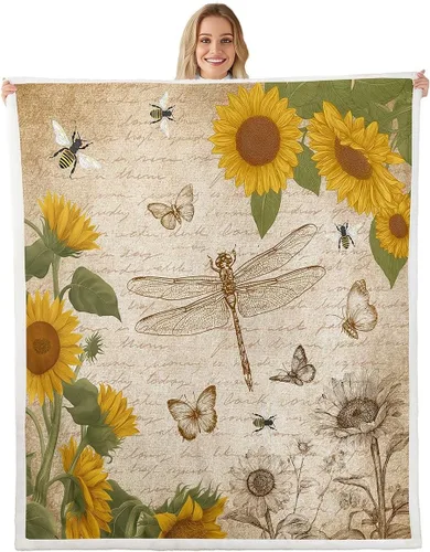 Miniatura 26 de Erosebridal Manta de Tiro de Caballo Blanco Manta de Vellón de Flor de Cerezo Rosa y Mariposa, Mantas y Tiros de Animales de Granja Caballo 40"X50