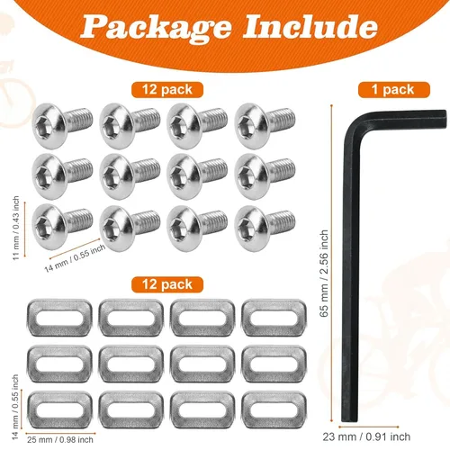Miniatura 2 de Delta - Tornillos para tacos SPD, tornillos de repuesto compatibles con tacos de bicicleta Delta, llave de clip SPD, tornillos de tacos Delta