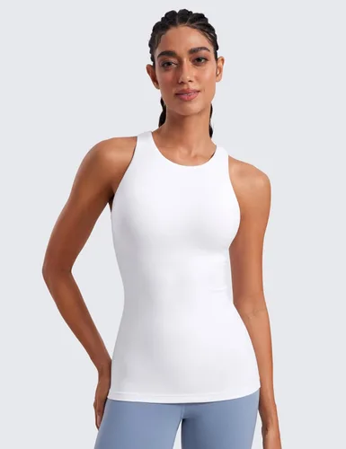 Miniatura 2 de CRZ YOGA Butterluxe - Camiseta sin mangas de cuello alto con espalda cruzada para mujer, con brasier integrado, para entrenamiento, yoga, atlética