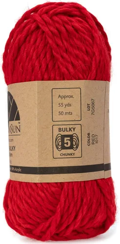 Miniatura 3 de (3 madejas pequeñas y hermosas) Mezcla de hilo de alpaca Umayo [165 yardas en total] Rojo, #5 voluminoso