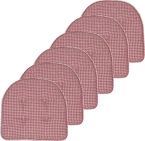 Miniatura 124 de Sweet Home Collection - Cojín de espuma viscoelástica para silla con capitoné, antideslizante, parte trasera de goma, en forma de U, 17 x 16 Piel