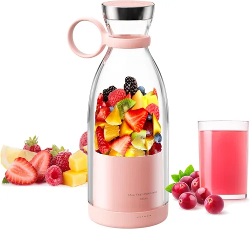 Miniatura 9 de Asa Vea Mini licuadora para batidos y batidos, licuadora portátil, recargable, licuadora de tamaño personal con tapa exterior de viaje con 4