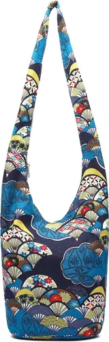 Miniatura 222 de Bolsa de hombro para mujer, de lona en estilo hippie/bohemio para llevar cruzada al hombro, disponible en diferentes colores y estampados
