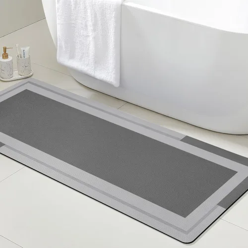 Miniatura 16 de ACCUMTEK Alfombrilla de Baño Ultra Delgada, Alfombrillas de Baño Antideslizantes con Respaldo Mejorado para Colocar Bajo la Puerta, Alfombras