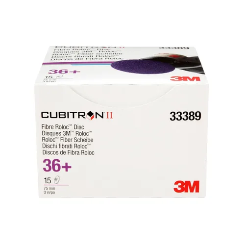 Miniatura 13 de 3M Cubitron II Roloc Disco de fibra, 786C, 33389, 3 pulgadas, grano 36+, paquete de 15, alto rendimiento, corte rápido, larga duración