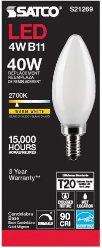 Miniatura 5 de Satco S21269 4B11/LED/927/FR/120V/E12-paquete de 6