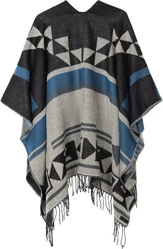 Miniatura 39 de Chales cálidos para mujer, cárdigan con frente abierto, estilo vintage, poncho