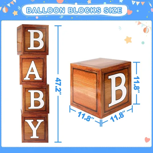Miniatura 6 de Decoraciones de oso para baby shower, 80 globos, 4 bloques de grano de madera con letra, telón de fondo con texto en inglés "We can bearly wait