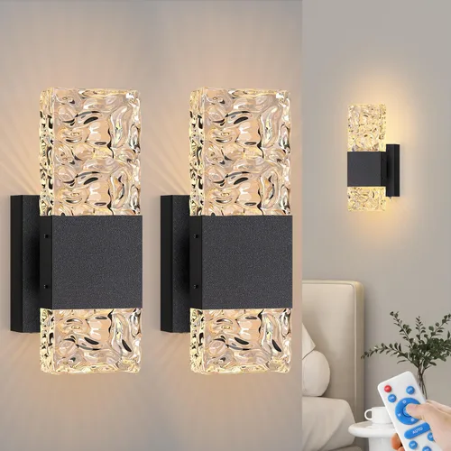 Miniatura 15 de camuucci Aplique de pared operado por batería recargable de 12000mAh, luz de pared para interiores, sin cableado, control remoto, regulable