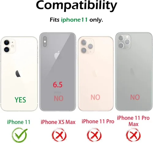 Miniatura 8 de Dexnor Funda para iPhone 11 con protector de pantalla, transparente, resistente 360, protección de cuerpo completo, a prueba de golpes, parte
