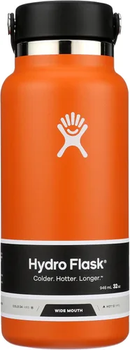 Miniatura 64 de Hydro Flask - Botella de agua de acero inoxidable aislada - Boca ancha con tapa flexible, sin derrame, a prueba de fugas y recargable de 40 oz Negro