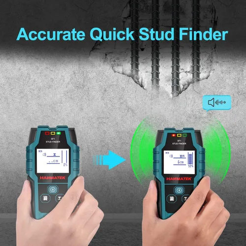 Miniatura 6 de HANMATEK Detector de Pernos de Pared con Sensor Inteligente Pro, Alarma de Audio y Pantalla LCD HD, Herramienta de Detector de Pernos 5 en 1