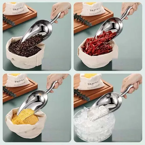 Miniatura 5 de Cuchara de hielo de acero inoxidable, mini cuchara para congelador, resistente, apta para lavavajillas, 5 onzas