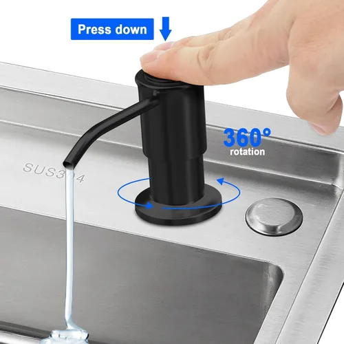 Miniatura 2 de Dispensador de jabón para fregadero de cocina, bomba dispensadora de jabón para fregadero de cocina, recarga desde la parte superior, dispensador