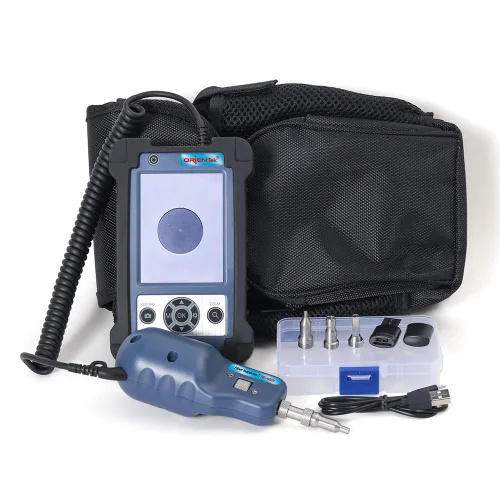 ORIENTEK Sonda de inspección de fibra óptica TIP-600V con pantalla de probador de fibra de microscopio 400X Inspector de fibra óptica Limpieza de