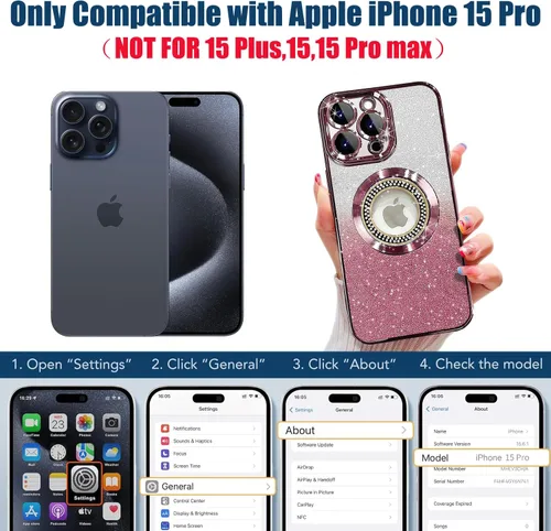 Miniatura 265 de Misscase Funda magnética con purpurina para iPhone 11 compatible con MagSafe, protección completa, delgada, a prueba de golpes, antiarañazos