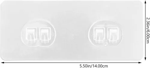Miniatura 2 de Zerodeko 20 piezas de calcomanías transparentes con hebilla de doble garra que no deja marcas, parches adhesivos de plástico resistente, perchas
