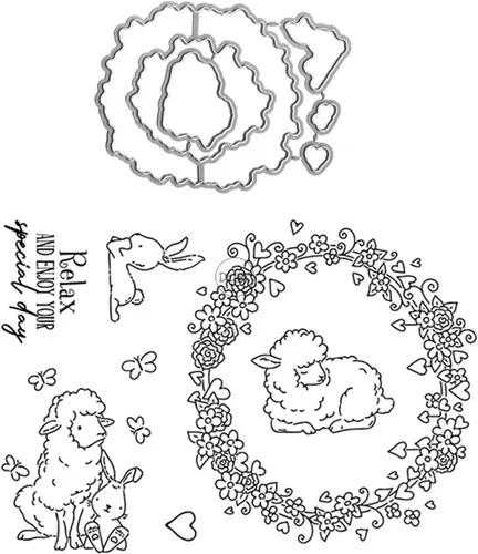 Miniatura 6 de DzIxY Bear Hedgehog Seal Fox Sellos transparentes y troqueles de corte de metal para hacer tarjetas, kit de papel para álbumes de recortes, 29