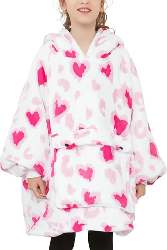 Miniatura 59 de KFUBUO Manta portátil con capucha de sherpa para niños, todos los patrones, sudadera de gran tamaño con bolsillo, regalos de cumpleaños para niñas