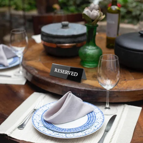 Miniatura 9 de SOLUSTRE Señales de mesa reservadas de acrílico para sillas de boda de restaurante, 2 uds