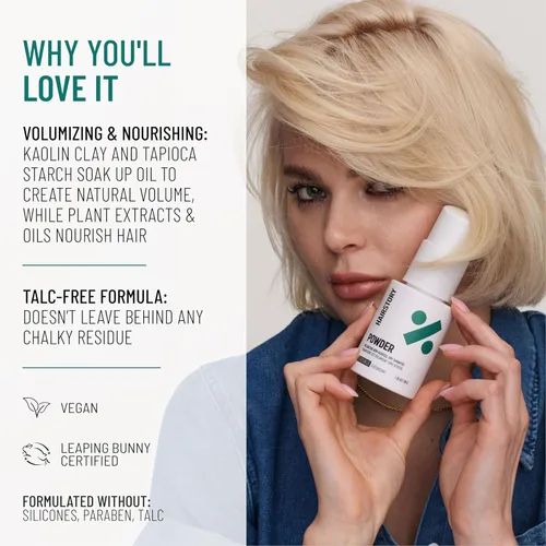 Miniatura 3 de Hairstory Polvo – Champú seco sin talco, sin aerosol, absorbe el aceite y añade volumen y textura entre lavados, todo tipo de cabello, 1.32 onzas