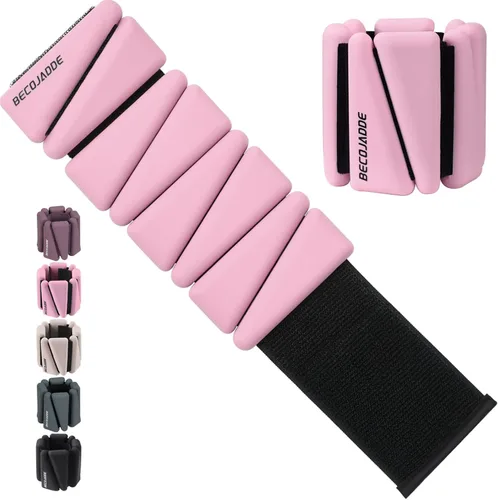 Miniatura 22 de BECOJADDE Juego de pesas de tobillo de 2 (1 libra/2 libras/3 libras cada una) Pesas ajustables de muñeca para mujeres y hombres, pesas portátiles