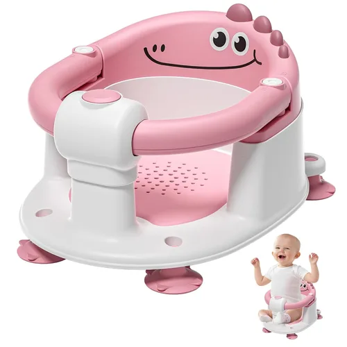 Miniatura 11 de Asiento de baño para bebé TPN para bebés de 6 meses en adelante, asiento de baño antideslizante para niños pequeños con 5 calcomanías de emoji Azul