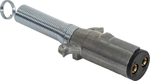 Miniatura 5 de Buyers Products - Conector de remolque de zinc fundido a presión de 2 vías, lado del remolque, pasadores horizontales con resorte, TC2002, PLATA