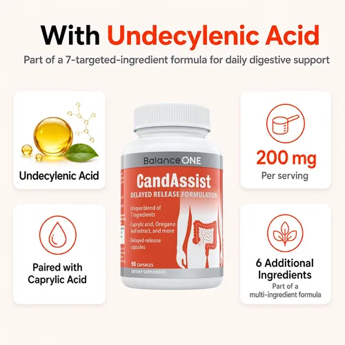 Miniatura 3 de Balance ONE Candida Cleanse Suplemento de apoyo para mujeres y hombres – Apoyo digestivo con ácido caprílico, orégano, berberina y ácido