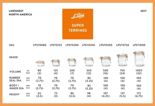 Miniatura 9 de Le Parfait Super Terrine - Tarro de vidrio francés de 12 onzas (paquete de 6) 11.8 fl oz, sello de goma hermético y tapa de vidrio, tarros de vidrio