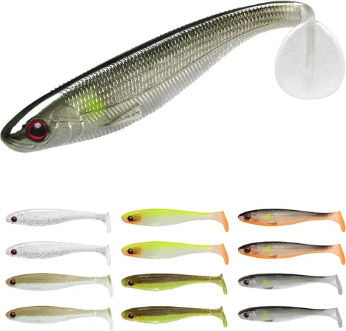 Miniatura 14 de TRUSCEND Shadtale Easy Catch Soft Fishing Lures, Unique Vibration and Action for Various Rigs, Paddle Tail Swimbaits Trailer for Bass, Trout
