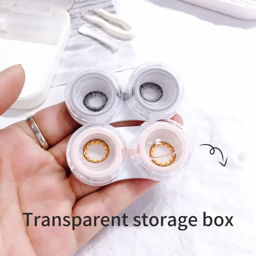 Miniatura 5 de ofone Estuche para lentes de contacto, paquete de dos fundas de viaje portátiles para lentes de contacto con herramienta removedora, pinzas para Azul