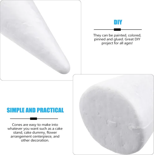 Miniatura 4 de GANAZONO 12 piezas de cono de espuma de Navidad para DIY de Navidad, cono de espuma de polietileno para colgar pendientes de árbol de Navidad