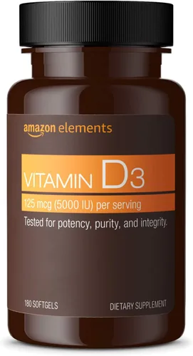 Miniatura 5 de Amazon Elements Vitamina K2 (100 mcg, 65 cápsulas) y vitamina D3 (5000 UI, 180 cápsulas blandas)