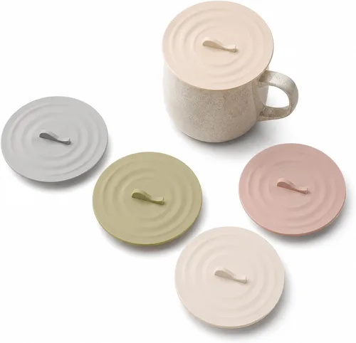 Tapas de silicona para tazas de café, paquete de 4 fundas de silicona reutilizables para bebidas frías y calientes, cubiertas flexibles a prueba de