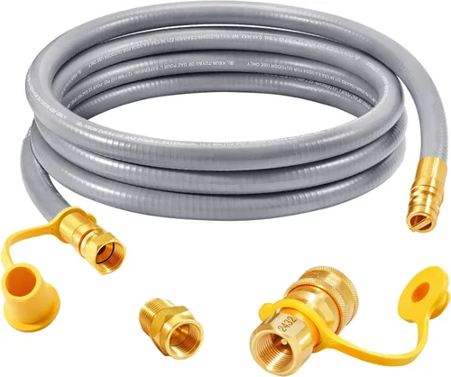Miniatura 8 de GasSaf Manguera de gas natural de 3/8 pulgadas de diámetro interior, manguera de gas de conexión rápida de 24 pies con rosca de tubo hembra de 3/8 x