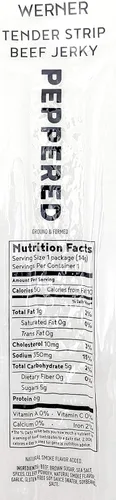 Miniatura 2 de Werner Tender Beef Jerky Strips - Paquete de 18 tiras de carne seca envueltas individualmente, fabricadas en los Estados Unidos (perlado)