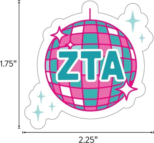 Miniatura 2 de Zeta Tau Alpha - Hoja de calcomanías de vinilo de diseño occidental con diseños con licencia oficial, adhesivo extraíble, 10 calcomanías por hoja