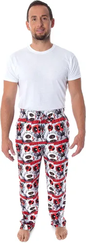 Miniatura 4 de Marvel Deadpool Heads Will Roll - Pantalones de pijama para hombre con estampado de personajes Chibi