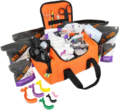 Miniatura 10 de Lightning X Value Compact Medic First Responder EMS/EMT - Bolsa de trauma con kit de llenado estándar B, color negro