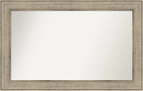 Miniatura 111 de Amanti Art Espejo de baño plateado para sobre fregadero, 26 x 26 pulgadas, espejo cuadrado de níquel pulido, marco de madera tradicional mediano, se
