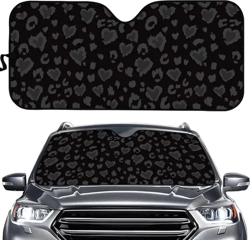 Miniatura 8 de HUGS IDEA Parasol plegable para parabrisas de automóvil, diseño de flores, bohemio, para la mayoría de los sedán, SUV, camión, parabrisas delantero