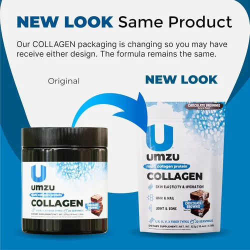 Miniatura 9 de UMZU zuCollagen - Polvo de proteína de colágeno múltiple, chocolate – 5 tipos de colágeno I II III V X – Suplemento alto en proteínas bajo