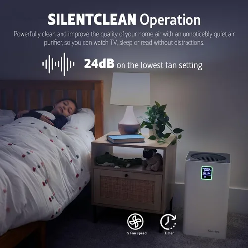 Miniatura 5 de Kenmore PM3020 Purificadores de Aire con Filtro HEPA H13 Verdadero, Cubre Hasta 1500 Pies Cuadrados, Sistema de Filtración HEPA de 3 Etapas