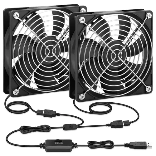 Miniatura 9 de Ventilador USB de 1.575 pulgadas, 2 unidades, mini ventilador de refrigeración sin escobillas de 5 V para PC, computadora, PlayStation Xbox, router