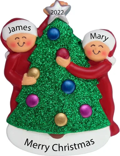 Miniatura 14 de Adorno de Primera Navidad 2025 Personalizado para Parejas – Regalo Personalizado de Nuestro Primer Año Juntos para Parejas – Adorno de Primera